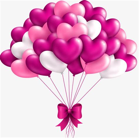 Bowknot PNG Transparent, Pink Heart Balloon Bowknot Decorative Pattern ...