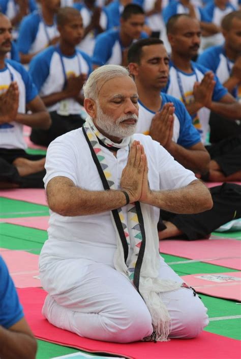 PHOTOS: Welcome to PM Modi's yoga class - Rediff.com India News