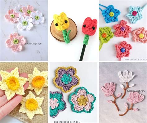 Free Crochet Flower Patterns for beginners quick and easy