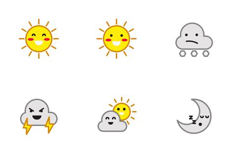 Download Free Weather Emoticon Icon pack from Weather Icons - Iconscout