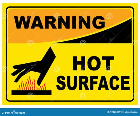 Sign warning hot surface stock illustration. Illustration of danger ...