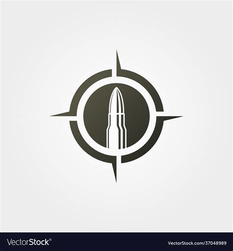 Bullet on target icon logo vintage design Vector Image