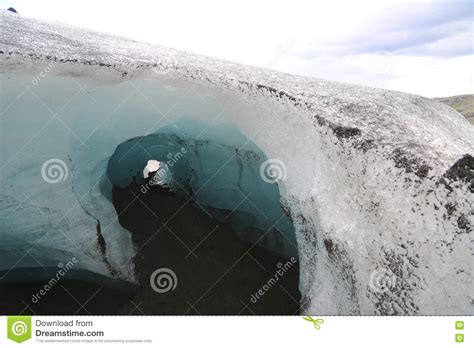 Ice Cave at Solheimajokull Glacier in South Iceland Stock Image - Image ...