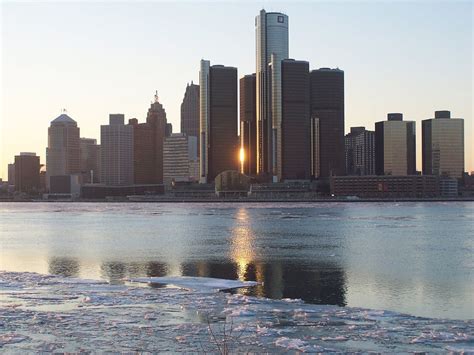 Detroit winter Detroit Skyline, New York Skyline, Big Town, Pure ...