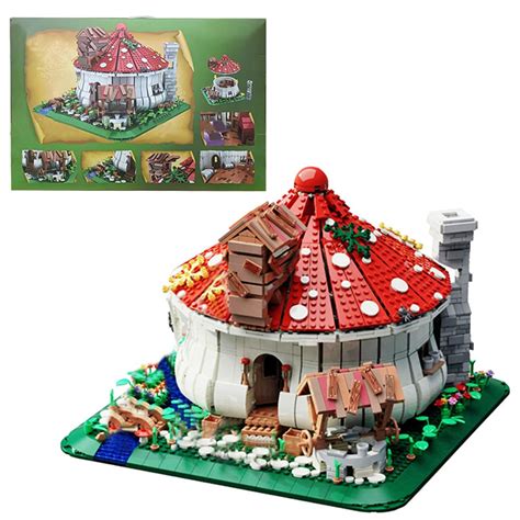 PHYNEDI Mushroom House Bricks Model Set With Lights Figures, DIY ...