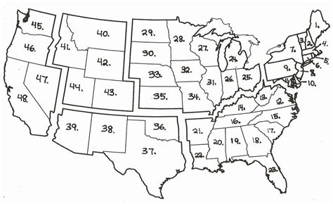 the united states map with numbers on each state in black and white, as ...