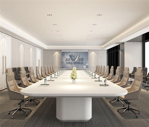 Modern White Office Furniture Conference Boardroom Meeting Room Table ...