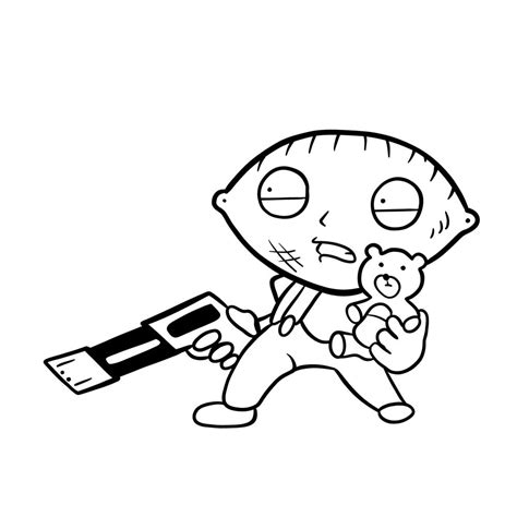 How To Draw Stewie Griffin With A Gun