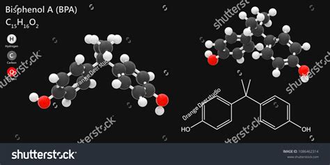 Structural Chemical Formula Molecular Structure Bisphenol 스톡 일러스트 ...