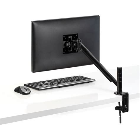 FELLOWES Monitor Arm: Clamp, Black, 21 in Flat Panel, 20 lb Wt Capacity ...