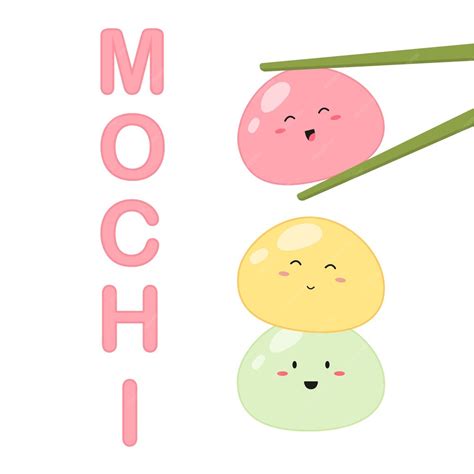 Premium Vector | Mochi character design mochi logo japanese sweets ...