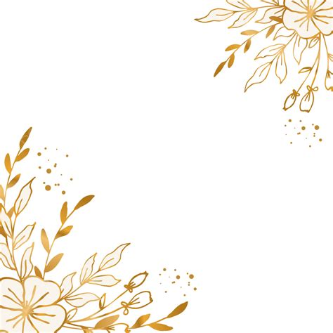 Elegant Gold And White Floral Corner Border Vector, Floral Corner ...