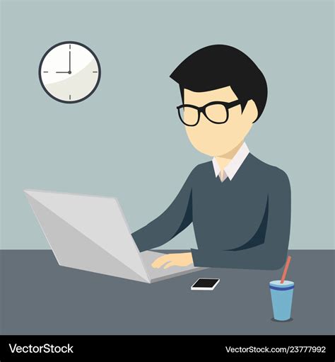 Person working on a computer or laptop Royalty Free Vector