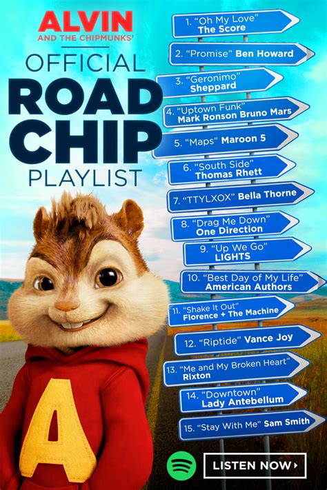 Follow the Official Road Chip Playlist Now on Spotify | Alvin and the ...