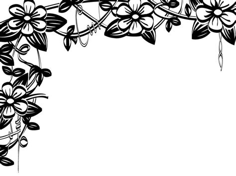 Flower border black and white flower clip art flower border ... | Clip ...