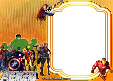 Avengers Theme Birthday Party Invitation Template Free - Theme Image