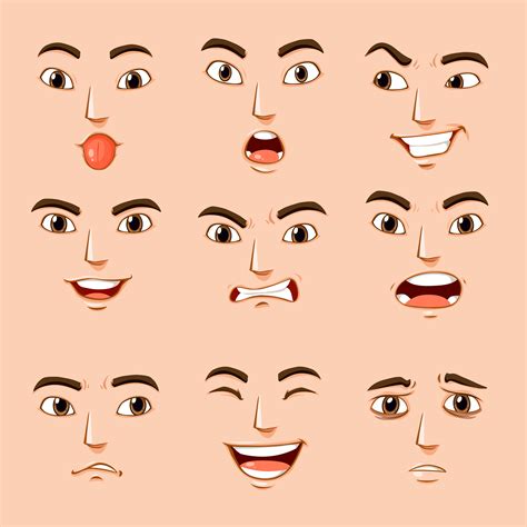 Different facial expressions of human 373851 Vector Art at Vecteezy