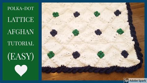 CROCHET: Easy Polka Dot Lattice Afghan Tutorial - YouTube