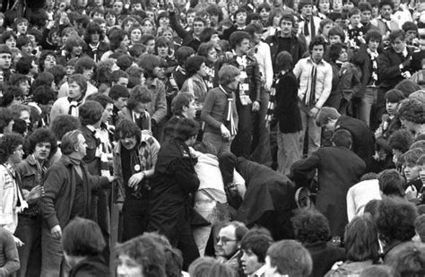 Hibs v Hearts Easter Road in March 1979 trouble on the terracing