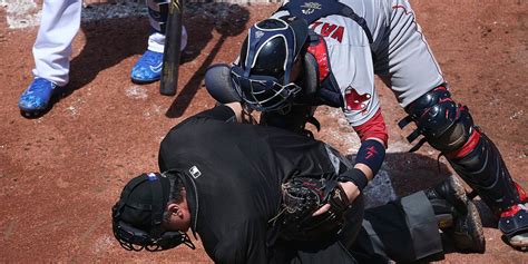 Home-plate umpire injured by foul ball