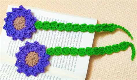 Quick And Easy Crochet Flower Bookmark | AllFreeCrochet.com