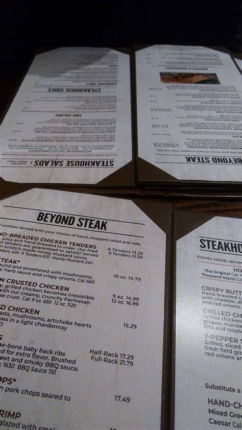 Menu at LongHorn Steakhouse, Moosic, Shoppes Blvd