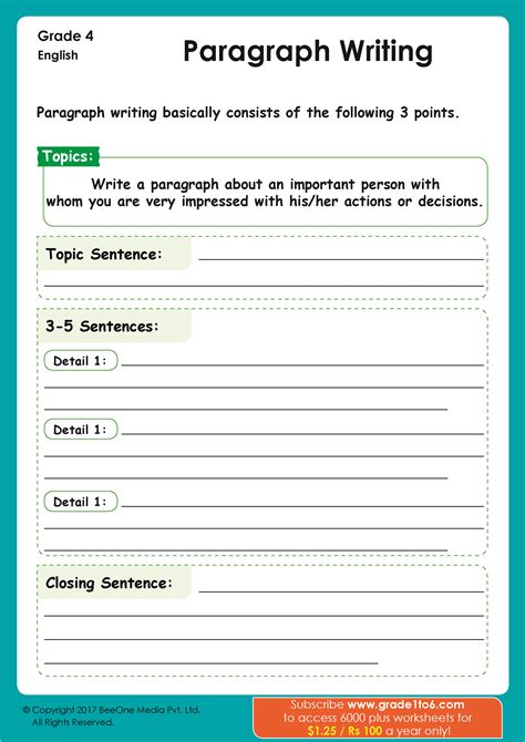 Paragraph Writing Worksheet - prntbl.concejomunicipaldechinu.gov.co