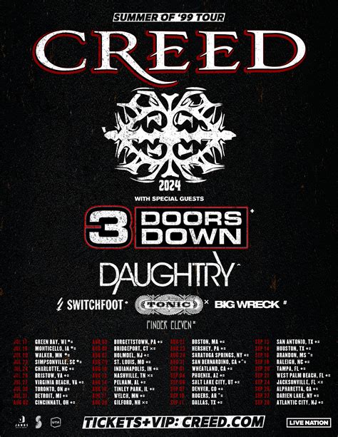 Creed Announces 2024 Reunion Tour Dates