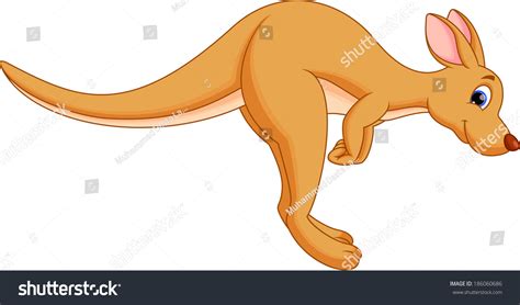 Illustration Funny Kangaroo Running Stock Vector (Royalty Free ...