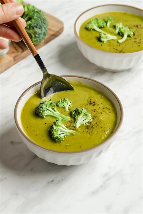 Easy Vegan Cream of Broccoli Soup - Running on Real Food