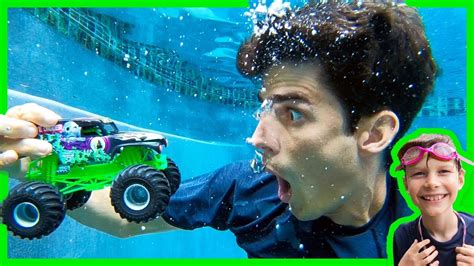 Axel Show Monster Trucks Ramping at the Pool! - YouTube