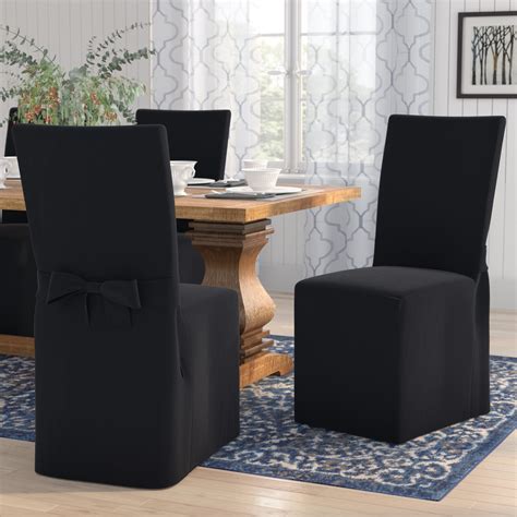 Charlton Home® Box Cushion Dining Chair Slipcover & Reviews | Wayfair