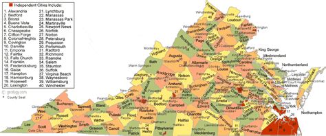 Map Of Virginia With Cities And Counties - Pooh Ulrika