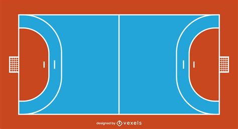 Flat Handball Court Design Vector Download