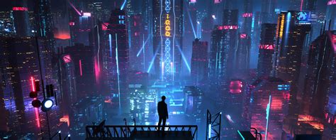 Sci-Fi, City, Buildings, Night, Cityscape, 4K, #142 Wallpaper PC Desktop