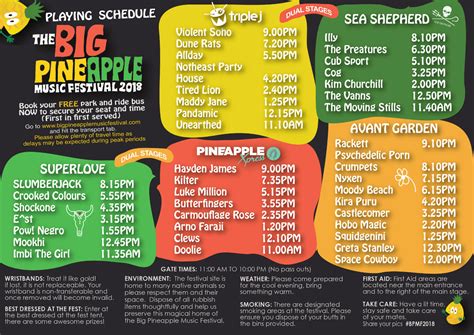 Big Pineapple Set Times Are Here | lifewithoutandy