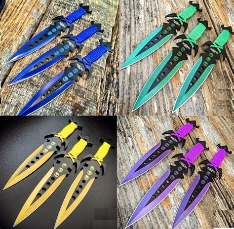 3 pcs.7.5" Ninja Tactical Combat Kunai Throwing Knife Set w/Sheath ...