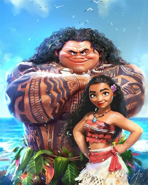 Moana and Maui fan art illustration by Rudy Nurdiawan Disney Princess ...