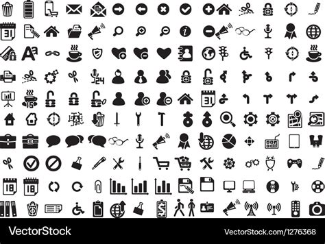 Black business icons set on white Royalty Free Vector Image