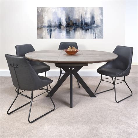 Round To Round Extendable Dining Table / Expandable Round Walnut Dining ...