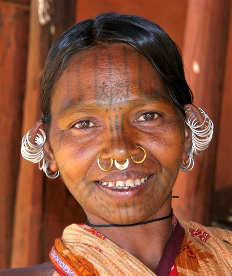 A woman of Kutia Kondh tribal group in Orissa, India. Tribal People ...