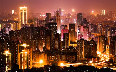 Chongqing Skyscraper Night HD Photography Preview | 10wallpaper.com