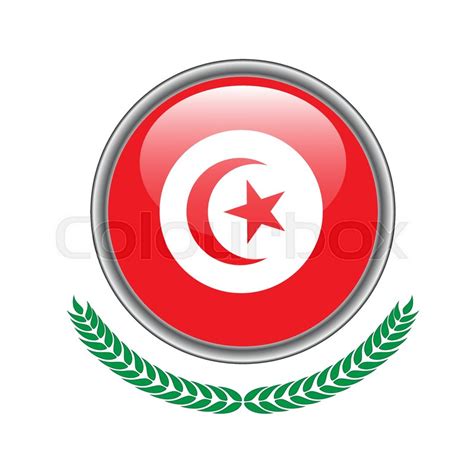 Tunisia flag button. Tunisia flag ... | Stock vector | Colourbox