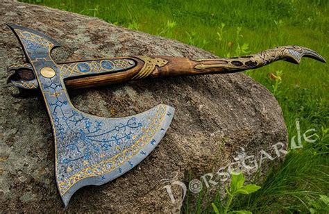 Handforged Leviathan Spiked Replica Axe - Gold | Norsegarde