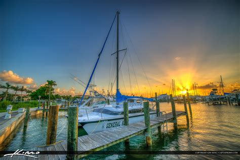 Fort Pierce Marina Sunset Sailboat | HDR Photography by Captain Kimo