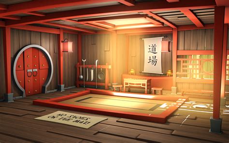 Cartoon Kung Fu Hall -Angled by Hayden-Zammit | Dojo design, Japanese ...