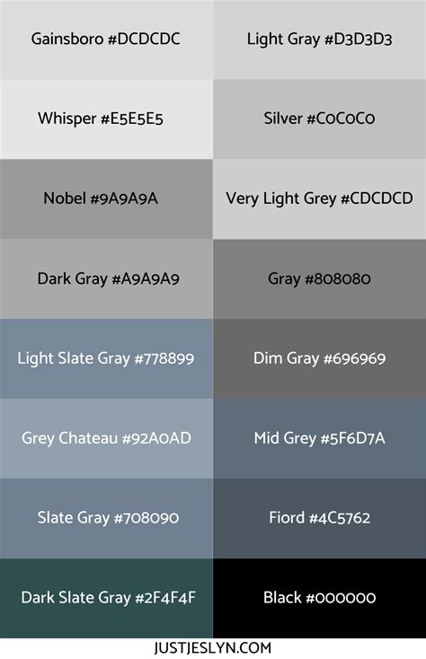 Names for Gray: 160 Ideas To Inspire Your Next Project (With Hex Codes!)