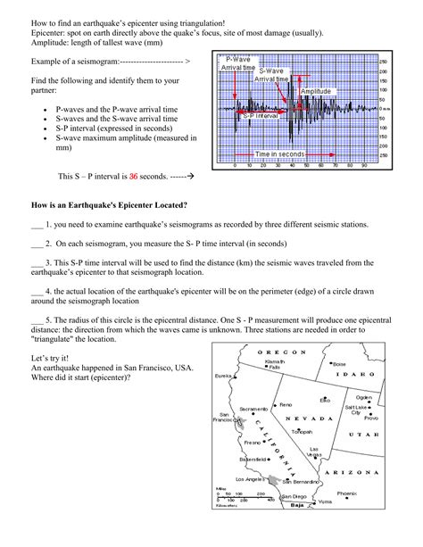 Earthquake Triangulation Worksheet