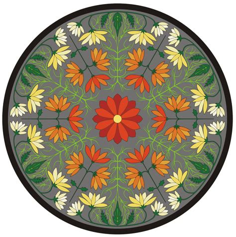 Floral ornament vector 3. Radial design. Quilt or knitting-a tam ...