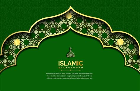 Premium Vector | Green luxury arabic islamic background for muslim